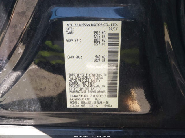 1N4AL3AP6HC246057 Nissan Altima 2.5 S