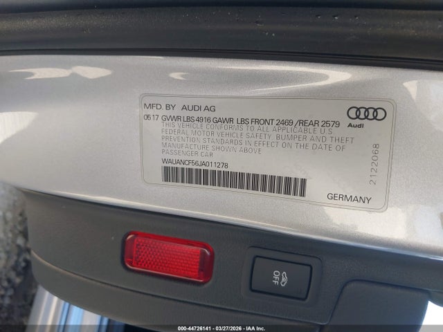 44726141 :رقم المزاد ، WAUANCF56JA011278 vin ، 2018 Audi A5 2.0t Premium مزاد بيع