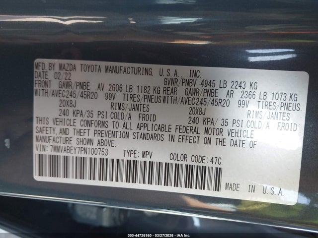 Продаж на аукціоні авто 2023 Mazda Cx-50 2.5 Turbo Premium Plus, vin: 7MMVABEY7PN100753, номер лоту: 44726160