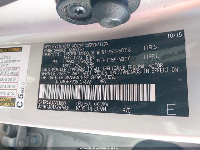 JTJJM7FX9G5127622 Lexus Gx 460 Luxury