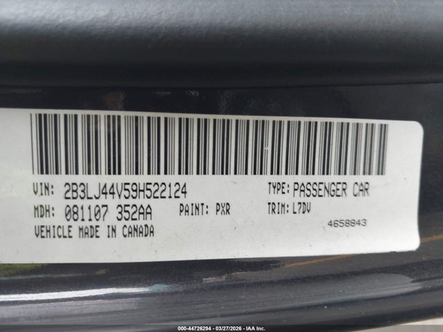 2009 DODGE CHALLENGER 2B3LJ44V59H522124 Photo 8