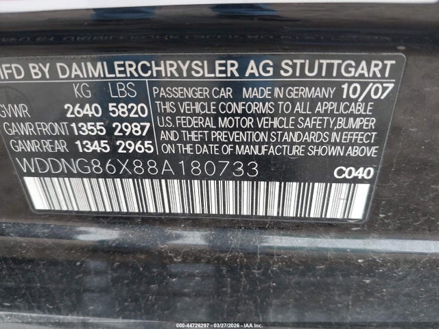 2008 MERCEDES-BENZ S 550 WDDNG86X88A180733 Photo 8