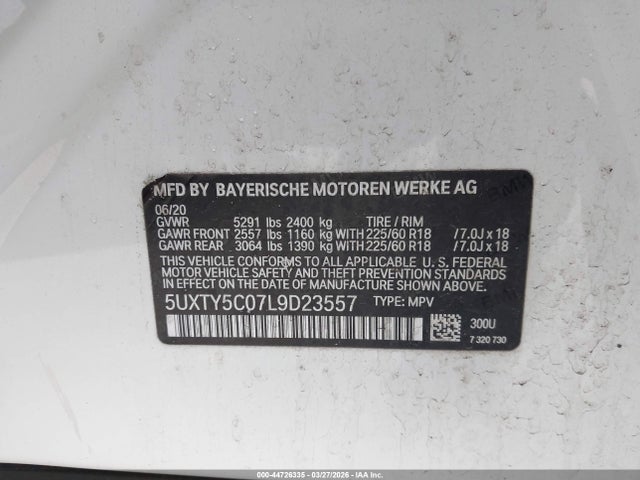 2020 BMW X3 5UXTY5C07L9D23557 Photo 8