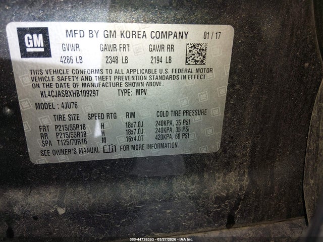 KL4CJASBXHB109297 Buick Encore Preferred