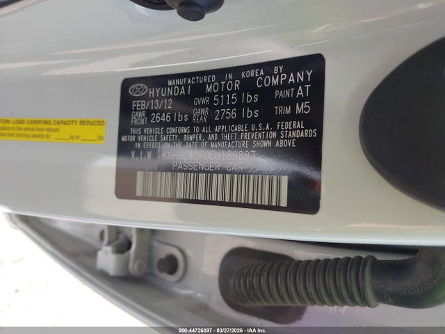 44726397 :رقم المزاد ، KMHGC4DF0CU189897 vin ، 2012 Hyundai Genesis 4.6 مزاد بيع