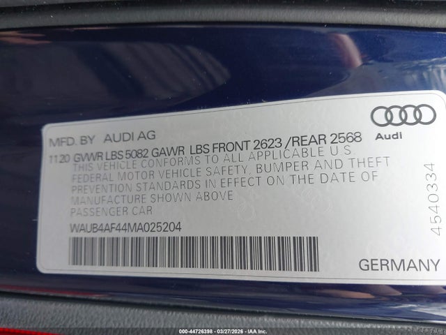 2021 AUDI S4 WAUB4AF44MA025204 Photo 8