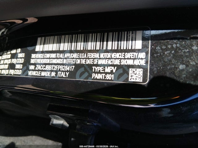 Aukcja sprzedaży 2015 Jeep Renegade Latitude, vin: ZACCJBBT2FPB28417, numer aukcji: 44726446