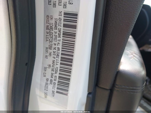 44726448 :رقم المزاد ، 1C4RDJDG7FC917260 vin ، 2015 Dodge Durango Limited مزاد بيع