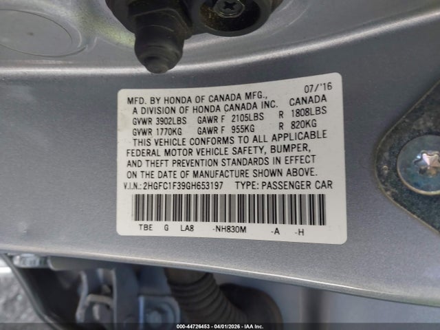 Honda Civic Ex-t 2016 2HGFC1F39GH653197 Image 9