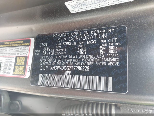 Продажа на аукционе авто 2026 Kia Sportage Hybrid X-line, vin: KNDPVDDG7T7286228, номер лота: 44726458