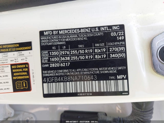 Продаж на аукціоні авто 2022 Mercedes-benz Gle 350 4matic, vin: 4JGFB4KB8NA710643, номер лоту: 44726517