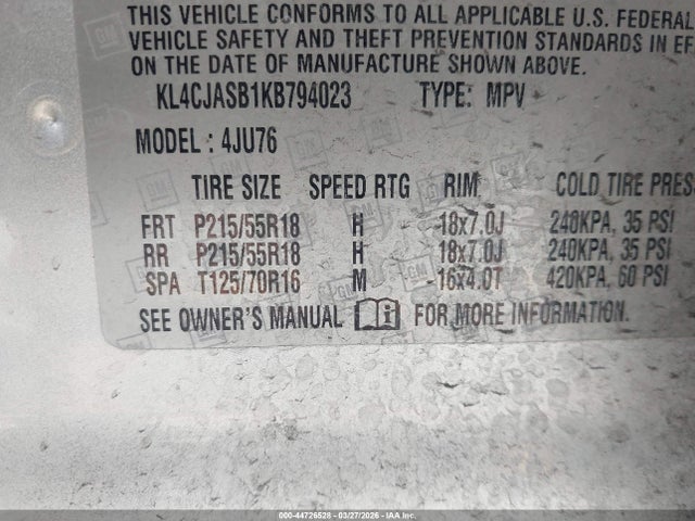 Продаж на аукціоні авто 2019 Buick Encore Fwd Preferred, vin: KL4CJASB1KB794023, номер лоту: 44726528