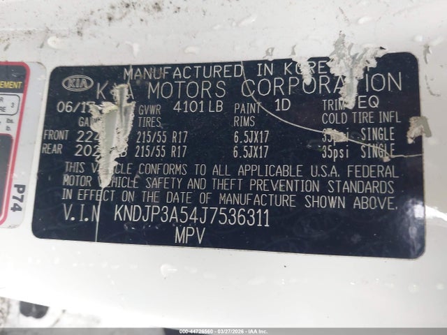 Aukcja sprzedaży 2018 Kia Soul +, vin: KNDJP3A54J7536311, numer aukcji: 44726560
