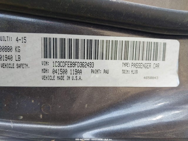 2015 DODGE DART 1C3CDFEB9FD362493 Photo 8