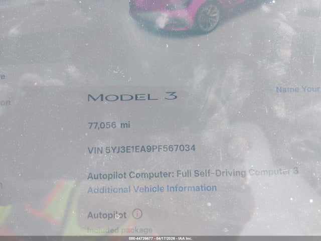 Aukcja sprzedaży 2023 Tesla Model 3 Rear-wheel Drive, vin: 5YJ3E1EA9PF567034, numer aukcji: 44726677
