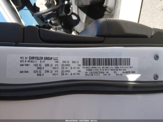 Aukcja sprzedaży 2014 Jeep Grand Cherokee Altitude, vin: 1C4RJFAG9EC534204, numer aukcji: 44726792