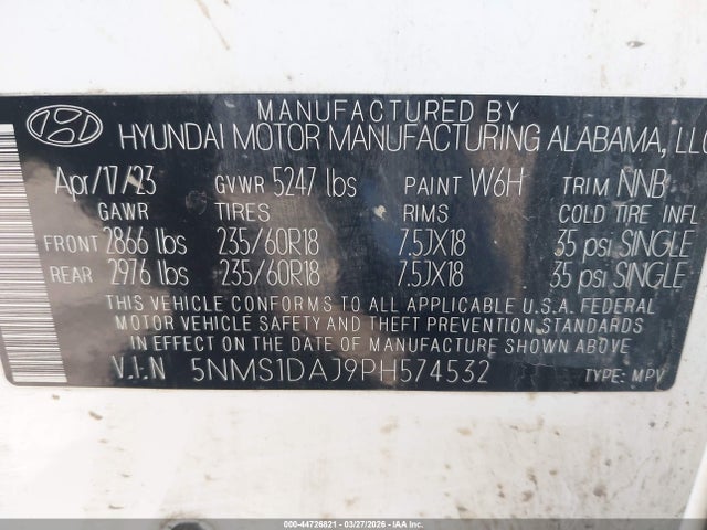 2023 HYUNDAI SANTA FE 5NMS1DAJ9PH574532 Photo 8