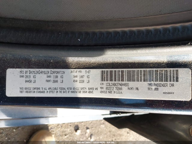 2007 CHRYSLER SEBRING 1C3LC46K27N644931 Photo 8