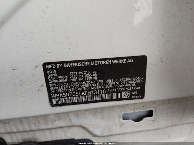BMW 330i Xdrive 2019 WBA5R7C55KFH13116 Image 9