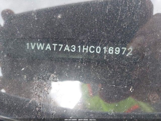 Продаж на аукціоні авто 2017 Volkswagen Passat 1.8t S, vin: 1VWAT7A31HC016972, номер лоту: 44726860