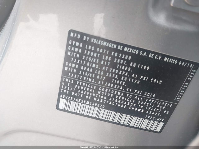 2019 VOLKSWAGEN TIGUAN 3VV2B7AX2KM139670 Photo 8