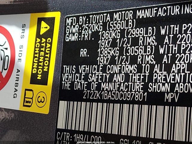 Aukcja sprzedaży 2013 Lexus Rx 350, vin: 2T2ZK1BA5DC097801, numer aukcji: 44726990