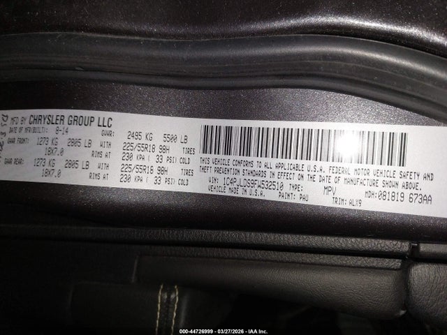 1C4PJLDS9FW532510 Jeep Cherokee Limited