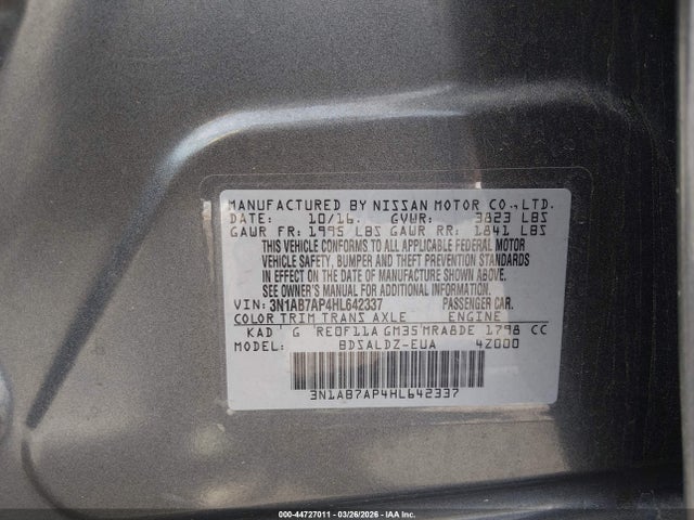 3N1AB7AP4HL642337 Nissan Sentra