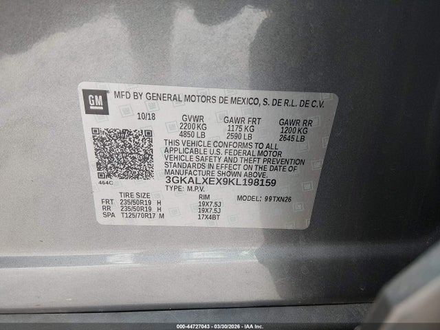 Aukcja sprzedaży 2019 Gmc Terrain Denali, vin: 3GKALXEX9KL198159, numer aukcji: 44727043