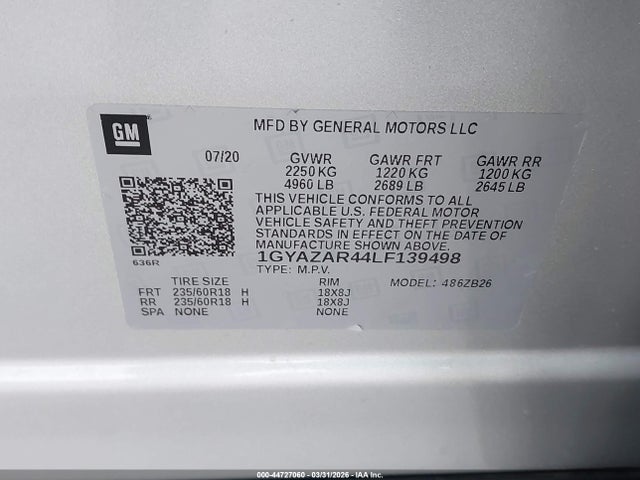 2020 CADILLAC XT4 1GYAZAR44LF139498 Photo 8