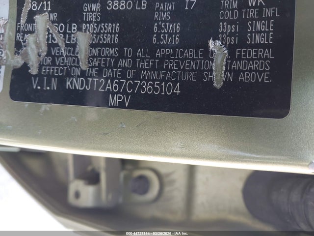 2012 KIA SOUL KNDJT2A67C7365104 Photo 8