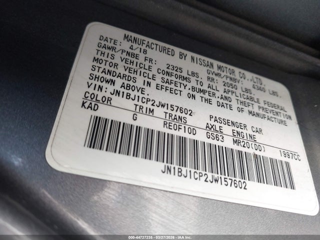 JN1BJ1CP2JW157602 Nissan Rogue Sport S
