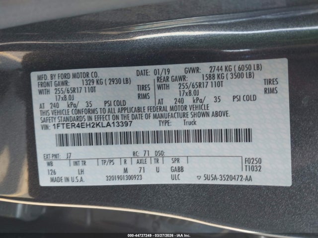 Ford Ranger Xlt 2019 1FTER4EH2KLA13397 Image 9
