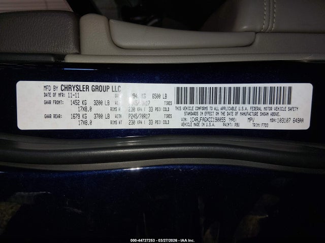 Продажа на аукционе авто 2012 Jeep Grand Cherokee Laredo, vin: 1C4RJFAGXCC190055, номер лота: 44727253