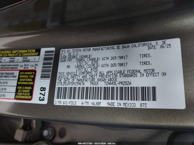 Продаж на аукціоні авто 2025 Toyota Tacoma Trd Off Road, vin: 3TMLB5JN7SM159676, номер лоту: 44727283