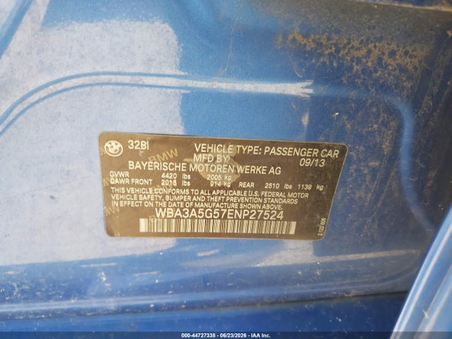 Продаж на аукціоні авто 2014 Bmw 328i, vin: WBA3A5G57ENP27524, номер лоту: 44727338