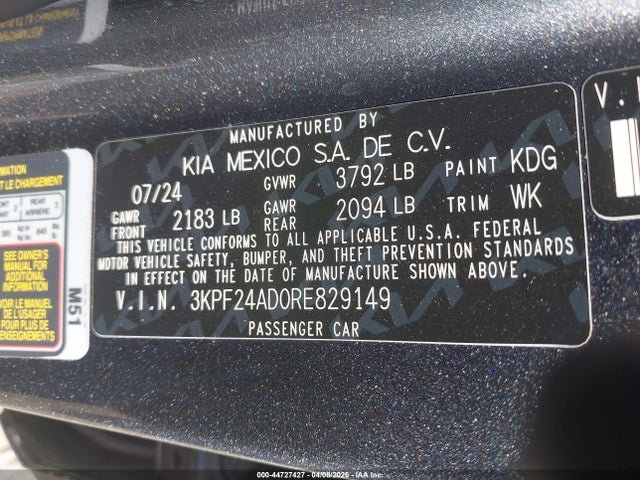 KIA Forte Lxs 2024 3KPF24AD0RE829149 Image 9