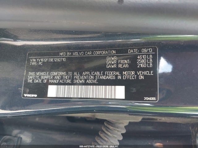 Aukcja sprzedaży 2014 Volvo S60 T5, vin: YV1612FS9E1292710, numer aukcji: 44727432