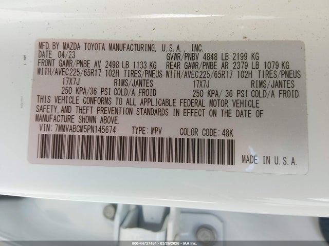Aukcja sprzedaży 2023 Mazda Cx-50 2.5 S Preferred Plus, vin: 7MMVABCM5PN145674, numer aukcji: 44727461