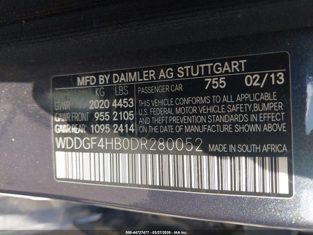 Aukcja sprzedaży 2013 Mercedes-benz C 250 Sport, vin: WDDGF4HB0DR280052, numer aukcji: 44727477