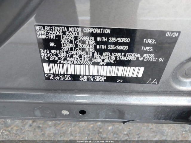 44727486 :رقم المزاد ، JTMABABA1RA053680 vin ، 2024 Subaru Solterra Limited مزاد بيع