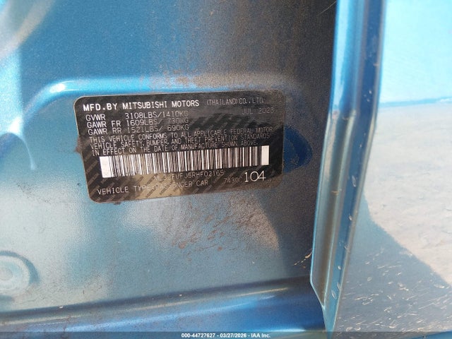 Aukcja sprzedaży 2024 Mitsubishi Mirage G4 Es, vin: ML32FUFJ5RHF02165, numer aukcji: 44727627