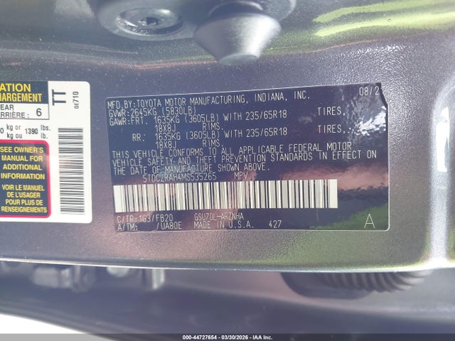 2021 TOYOTA HIGHLANDER 5TDCZRAH4MS535265 Photo 8