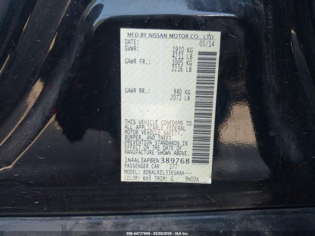 1N4AL3AP8EN389768 Nissan Altima 2.5 S