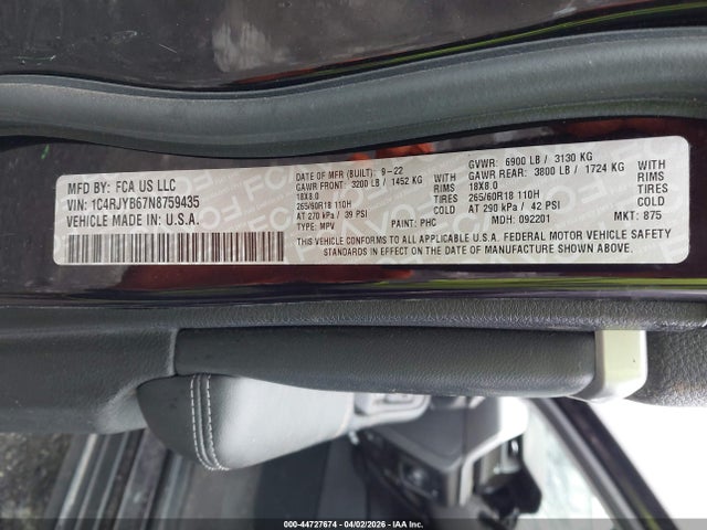 1C4RJYB67N8759435 Jeep Grand Cherokee 4xe Limited 4x4