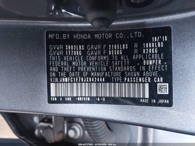 Honda Civic Ex-l 2018 JHMFC1F79JX042444 Image 9