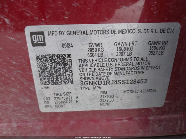 Chevrolet Blazer Ev Rs Awd 2025 3GNKD1RJ4SS128453 Image 9
