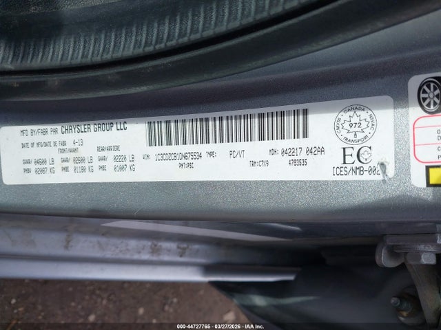 44727765 :رقم المزاد ، 1C3CDZCB1DN675534 vin ، 2013 Dodge Avenger Sxt مزاد بيع