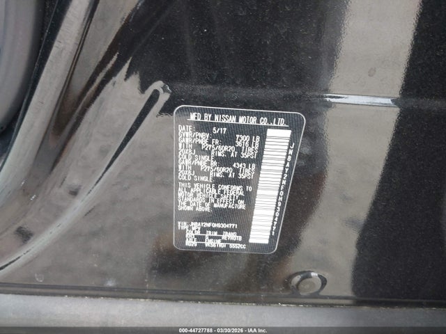 Продаж на аукціоні авто 2017 Nissan Armada Platinum, vin: JN8AY2NF0H9304771, номер лоту: 44727788