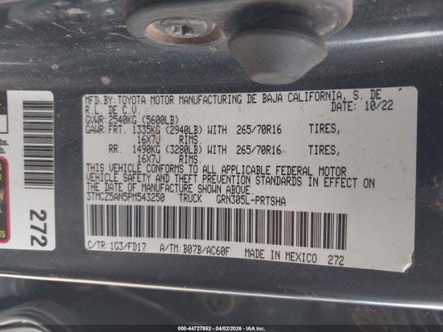 Продаж на аукціоні авто 2023 Toyota Tacoma Trd Off Road, vin: 3TMCZ5AN5PM543250, номер лоту: 44727852